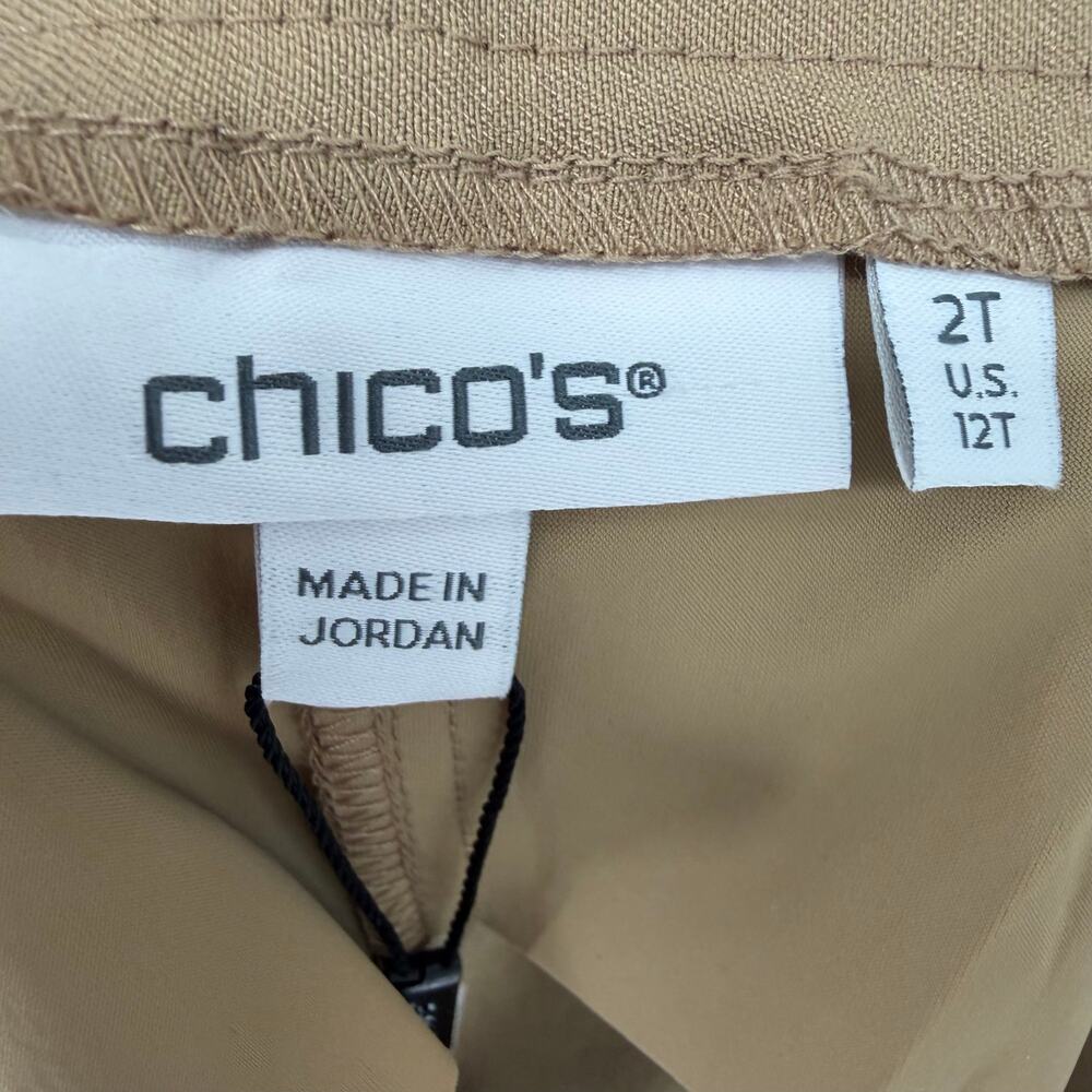 NEW Chico's Tan So Slimming Brigitte Slim Leg Pants Sz 2T (12 Tall) - Picture 7 of 8